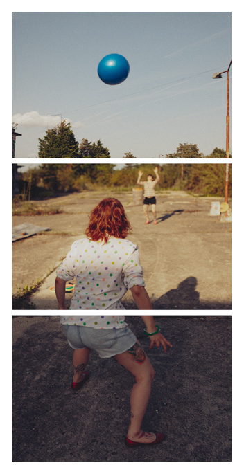 armelle & camille - big balloon game triptych by Tom Spianti