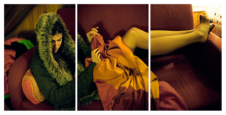 Jenny - on the Couch Triptych by Tom Spianti